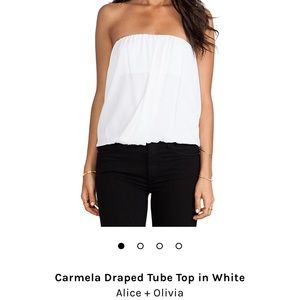 Alice + Olivia White Tube Top